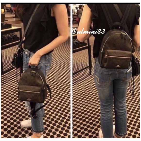 ❤️🌷coach backpack/brown/black/small size - Picture 8 of 8